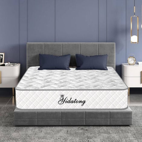 YIDATONG Matelas 140x190 cm mémoire de forme, 24 cm, 7 zones de confort, indépendance du couchage, orthopédique, Soutien Parfait