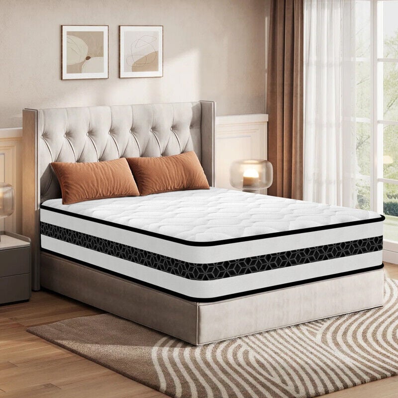 Matelas 140x190 cm - matelas mémoire de forme et ressorts ensachés Yidatong 8 zones de confort - Épaisseur 22 cm