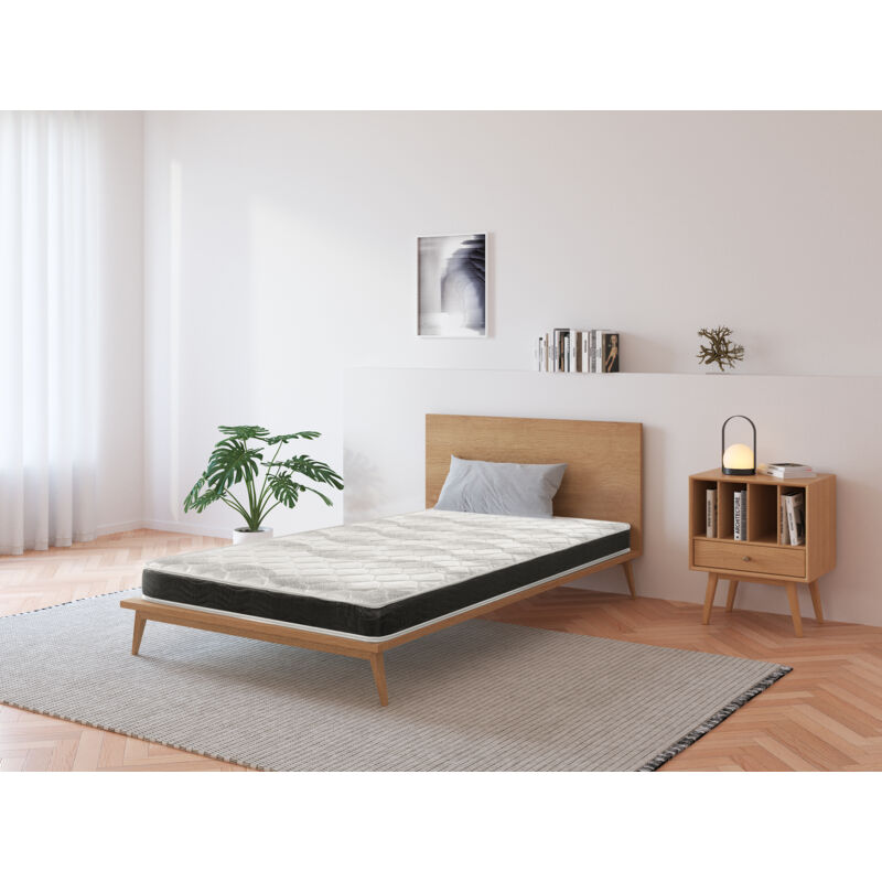 Iztoss – Matelas mousse 90x200 cm – Épaisseur 12 cm – Housse microfibre
