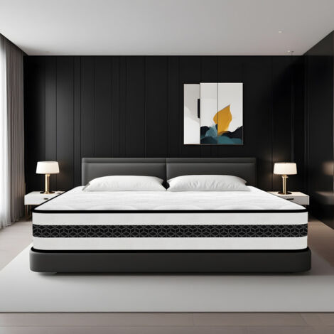 Matelas 140x190 cm,Épaisseur 25 cm. Mousse A Mémoire + Ressorts ensachés, Hybride, Ergonomique - Respirant,Très Durable,Mi-Ferme, Soutien Parfait
