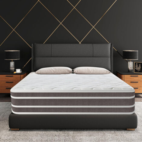 Matelas 140x190 cm,Épaisseur 25 cm.Matelas à Ressorts Ensachés-Soutien Ergonomique 7 Zones,Respirantt,Mousse à Mémoire de Forme Haute Densité,Matelas de lit d'adulte