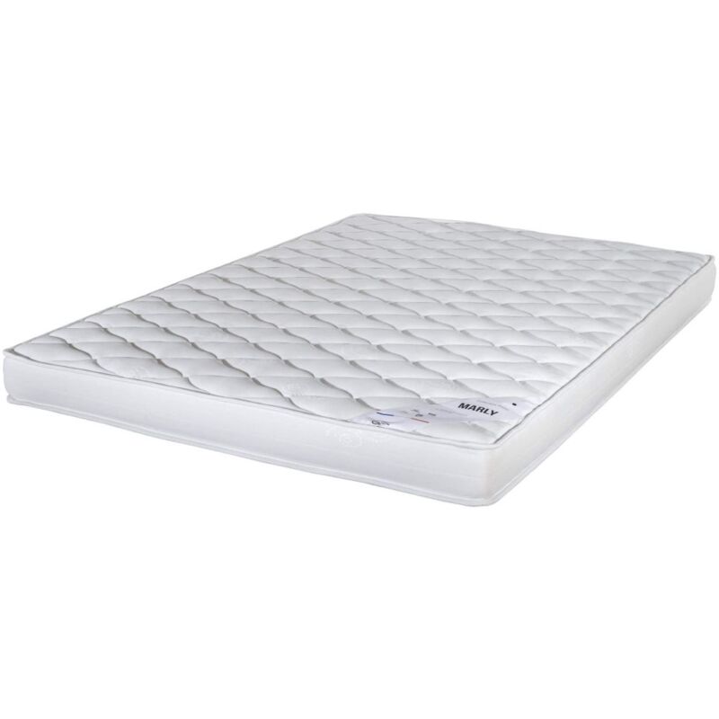 Matelas 140x190 Marly mousse HD roulé - Blanc