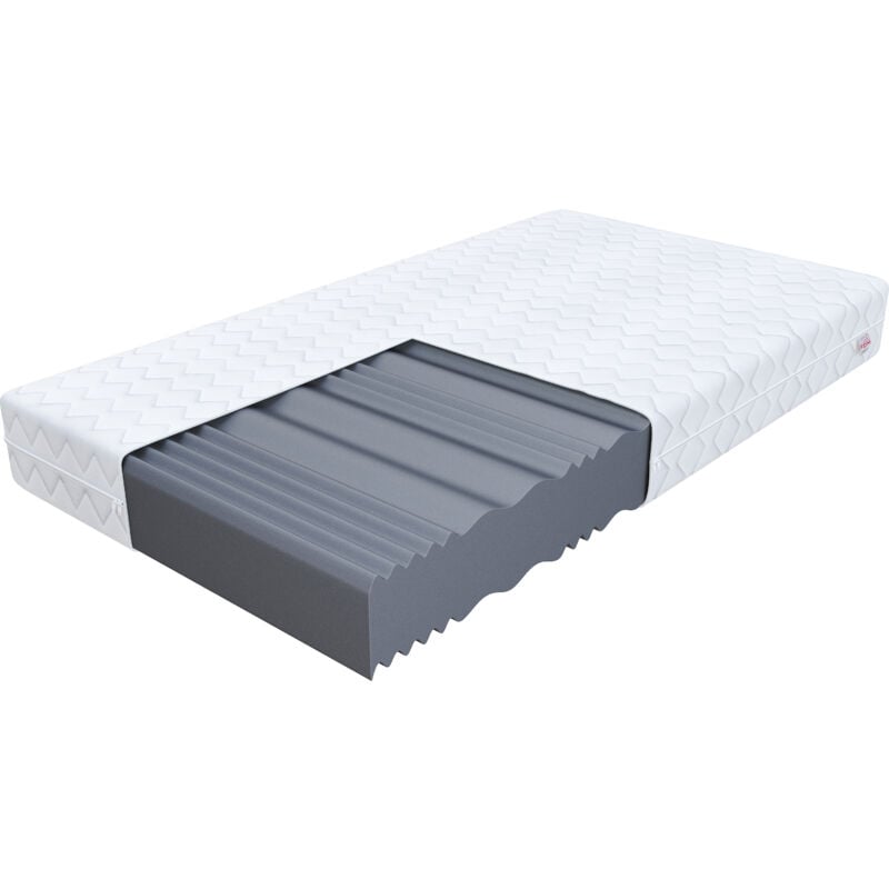 Matelas 140x190 triest max double mousse spécialement profilée - le soutien parfait de la colonne vertébrale