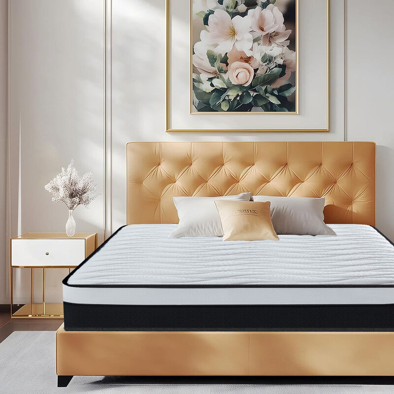 Yidatong - Matelas 90x190 cm, Épaisseur 24cm Matelas à Ressorts Ensachés en à Mémoire de Forme, 7 Zones de Confort Moyenne Ferme, Respirant, Hybride