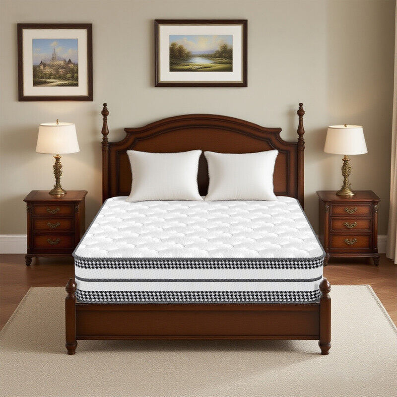 Matelas à ressorts 90x190 cm, 23cm épaisseur Yidatong Matelas orthopédique 7 zones, Certifié Oeko-Tex, dureté moyenne, Conçu ergonomiquement