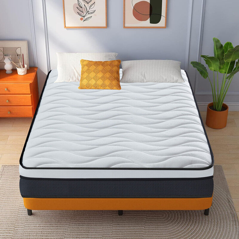 Yidatong - Matelas 90x190 cm, Épaisseur 23 cm, Matelas à Ressorts Ensachés Indépendant, Matelas de Lit d'Adulte, Confort 7 Zone, Isolation du