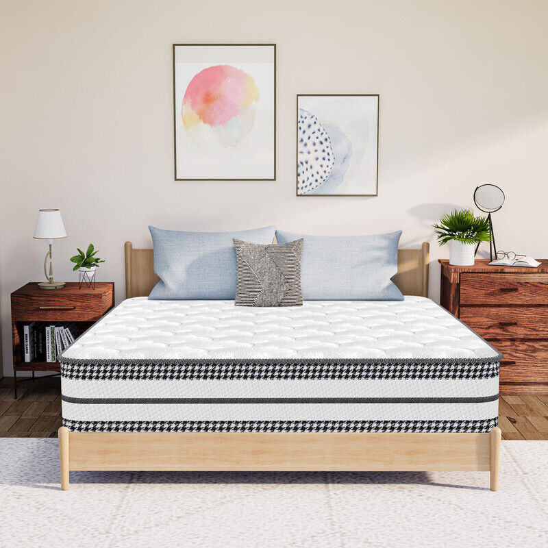 Matelas 90x190x25cm Memoire de Forme en Mousse et Ressorts Matelas 7 Zones Ergonomique, Hypoallergénique, Soutien Optimal, Confort