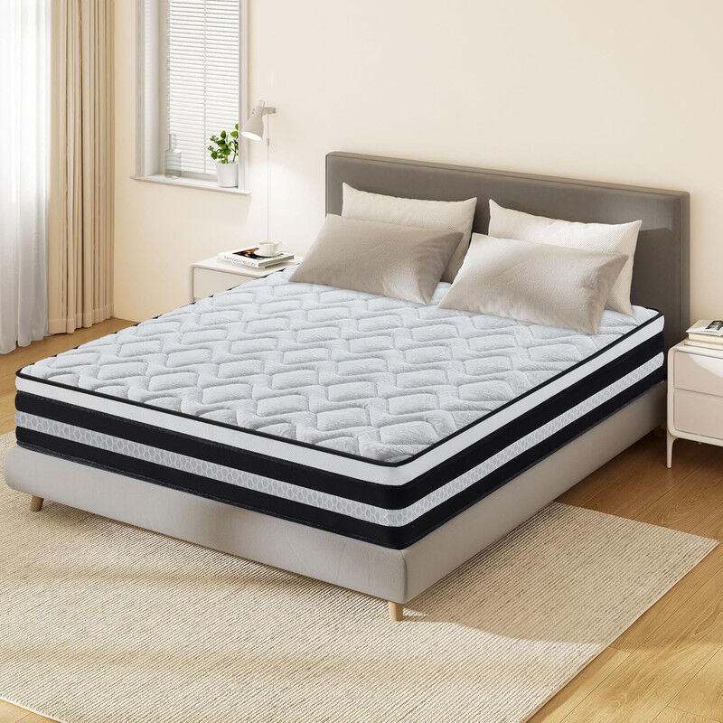 Luxe Matelas 160x200 cm Ép 26cm, PerfectSleep - YIDATONG - hybride Ressorts ensachés Mousse à mémoire de forme Latex, fermeté modérée, 7 Zones,