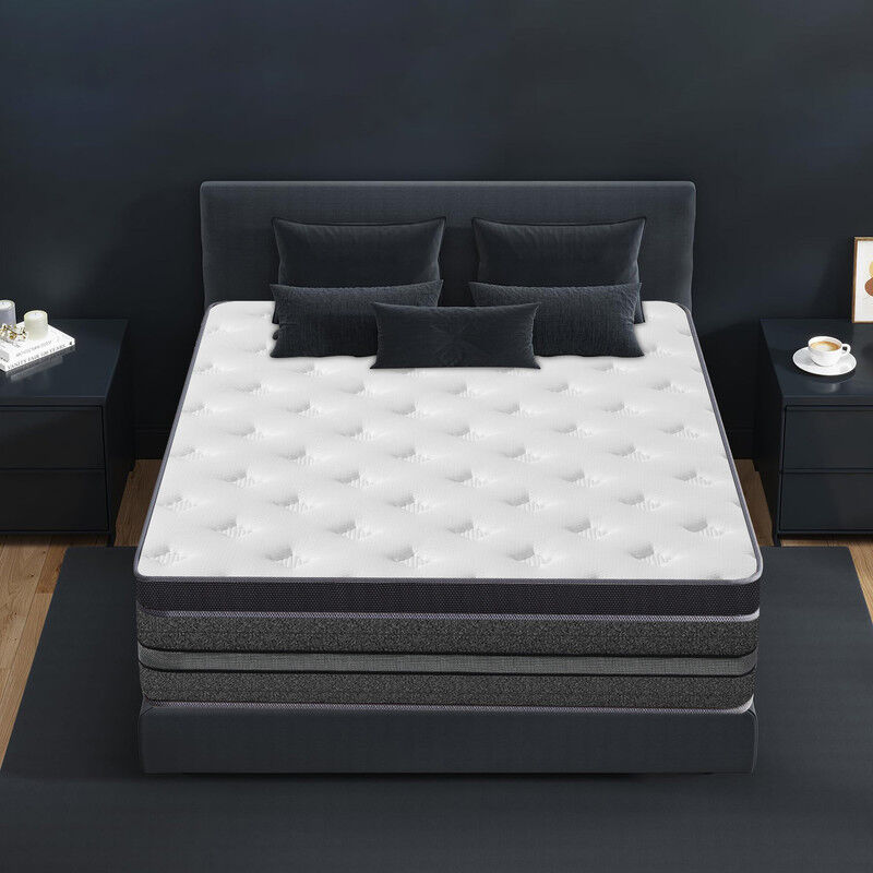 Yidatong - Matelas 140x200 cm Très épais 30cm Premium - Hybride: Ressorts ensachés Mousse à mémoire de forme Latex, fermeté modérée, 7 Zones,