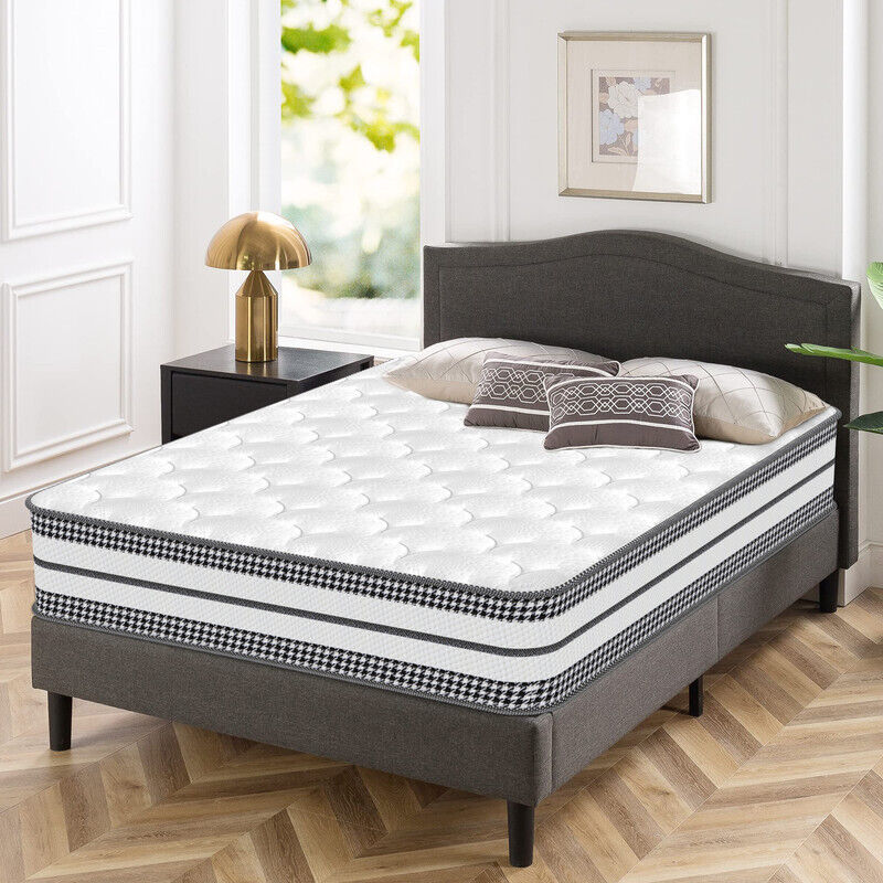 Yidatong - Matelas 90x190 cm Très épais 25cm hybride Ressorts ensachés Mousse à mémoire de forme Latex, 7 Zones, Hypoallergénique, fermeté modérée,