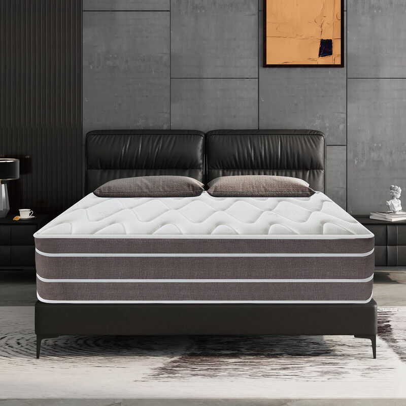 Yidatong - Matelas 140x190 cm Très épais 25cm hybride Ressorts ensachés Mousse à mémoire de forme Latex, 7 Zones, Hypoallergénique, fermeté modérée,