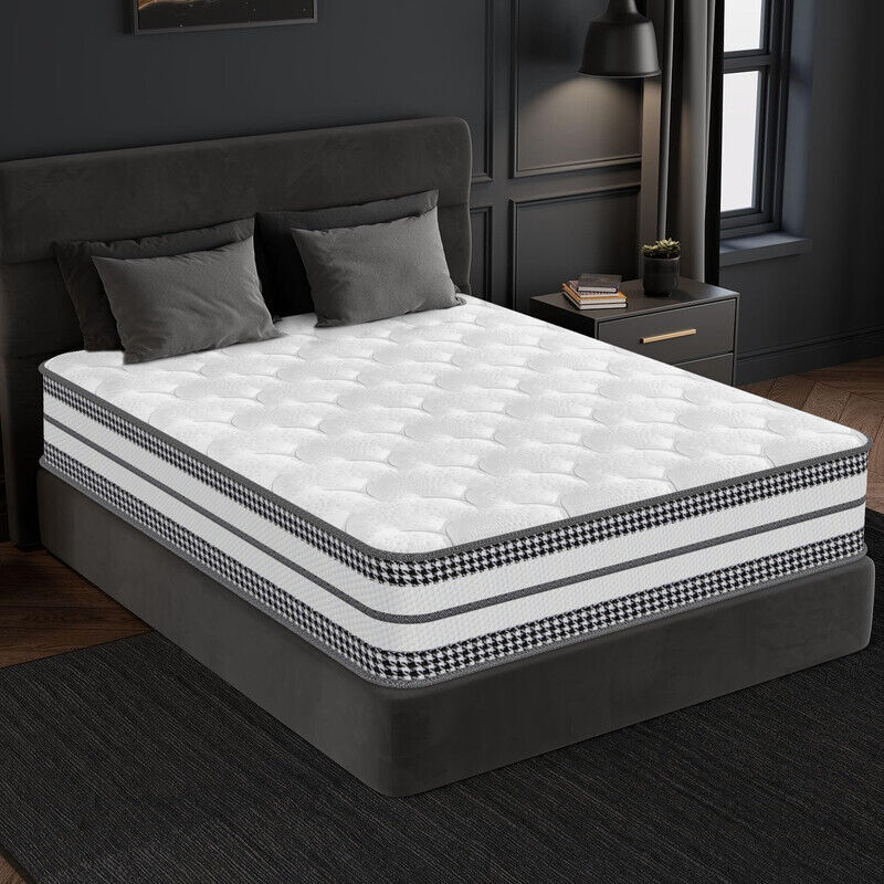Yidatong - Matelas 90x190 cm Très épais 25cm hybride Ressorts ensachés Mousse à mémoire de forme Latex, 7 Zones, Hypoallergénique, fermeté modérée,