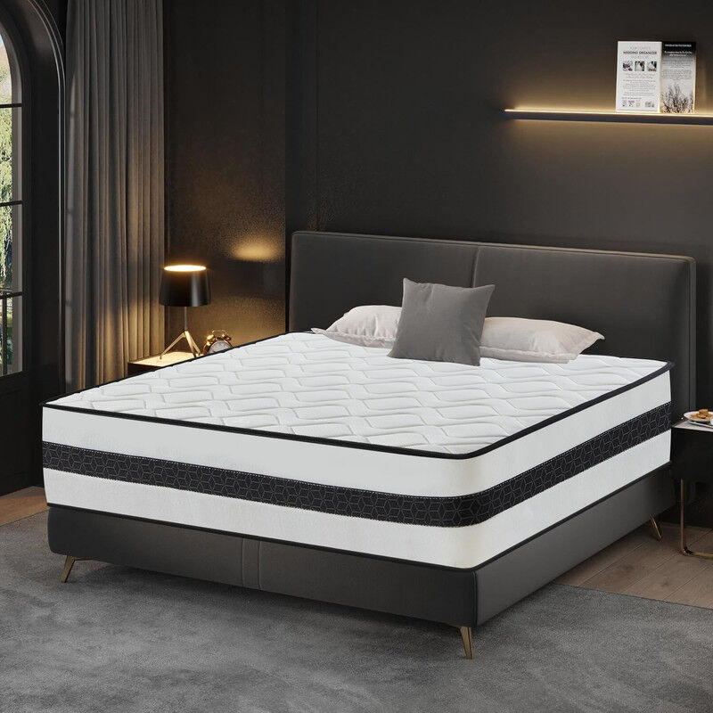 Matelas 140x190 cm épaisseur 25cm, YIDATONG - Premium - Hybride: Ressorts ensachés Mousse à mémoire de forme Latex, fermeté modérée, 7 Zones,