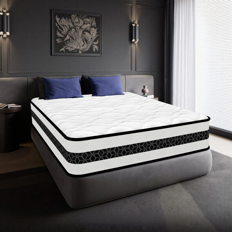 Yidatong - Luxe Matelas 140x190 cm Ép 25cm, PerfectSleep hybride Ressorts ensachés Mousse à mémoire de forme Latex, fermeté modérée, 7 Zones,