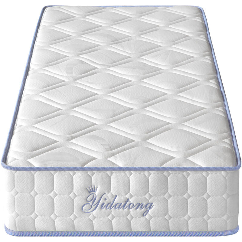 Yidatong - Luxe Matelas 90x190 cm Ép 25cm, PerfectSleep hybride Ressorts ensachés Mousse à mémoire de forme Latex, fermeté modérée, 7 Zones,