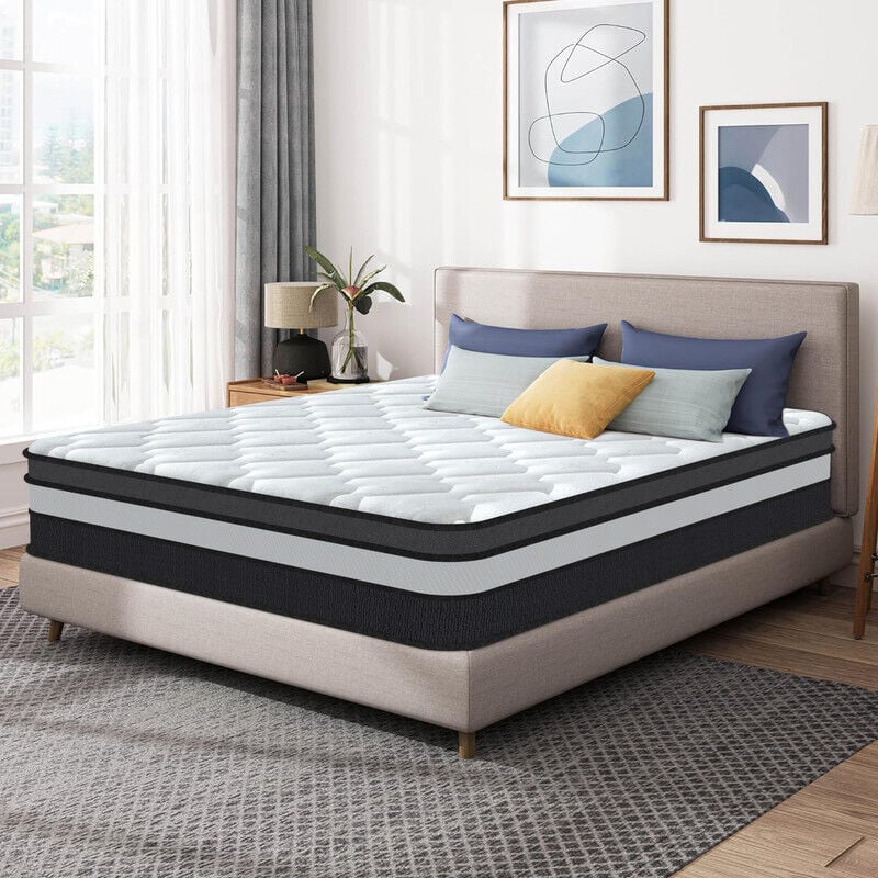 Yidatong - Matelas 140x200 cm - Ép 30cm - Coton de fibre aérobie - literie de luxe -Matelas en latex très épais - 8 Zones de Soutien