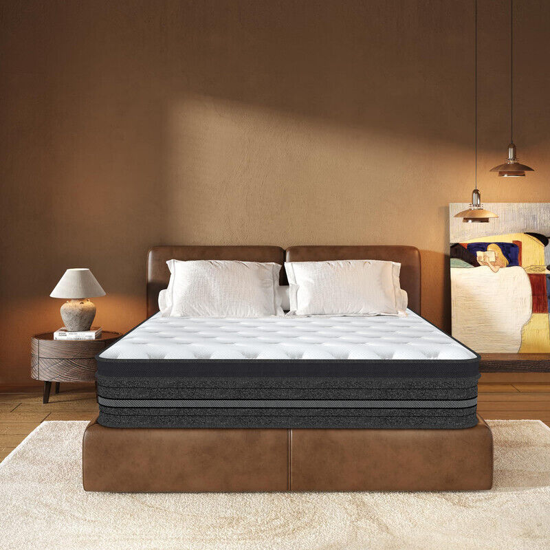 Matelas 140x200 cm - Ép 30cm - Fermeté Moyenne - Mousse mémoire de forme HR -Anti-acariens - 8 zones de confort - Premium