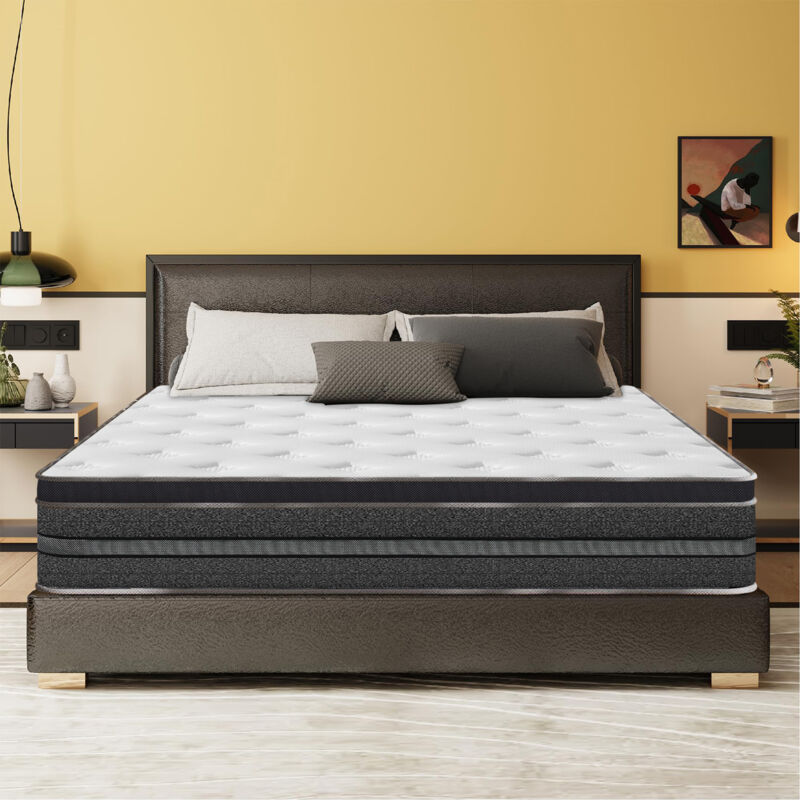 Matelas 140x200 cm - Ép 30cm - luxe - Mousse Gel à Mémoire de Forme -10 Zones de Soutien，Confort Ferme -Matelas en latex très