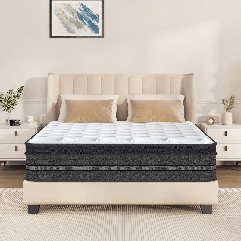 Matelas 140x200 cm - Ép 30cm - Mousse à mémoire de forme épaisse haute densité - super respirant - Ressorts Ensachés Indépendant