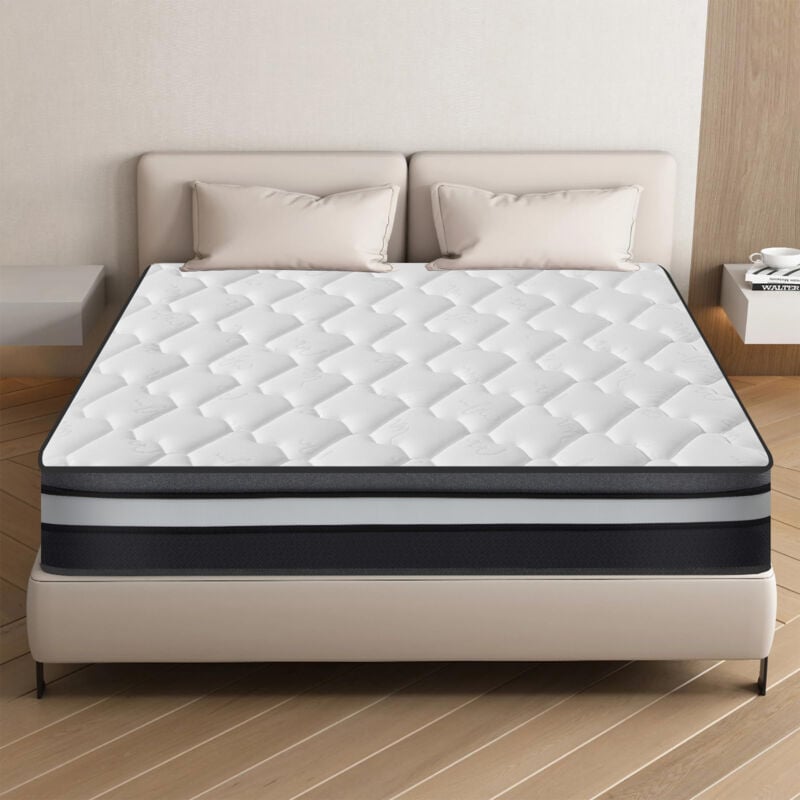 Yidatong - Matelas 140x200 cm - Ép 32cm -Ressorts ensachés - Mousse à mémoire de forme - Latex très épais -Confort Ferme - 10 Zones