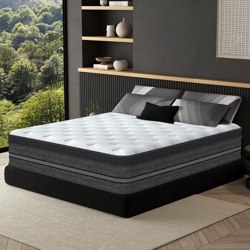 Matelas 140x200 cm - Ép 32cm - Ressorts ensachés - Mousse mémoire de forme hr - Confort Ferme - Soutien Parfait