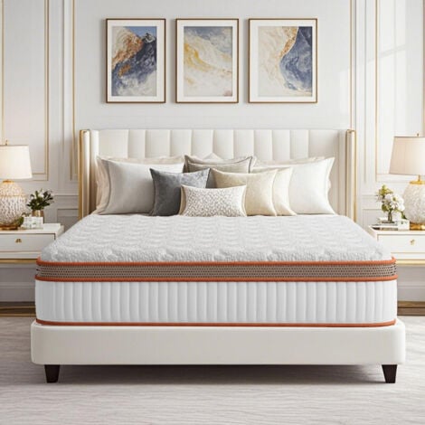 YIDATONG 140x200 cm, épaisseur 26 cm,Matelas à Ressorts Ensachés,7 Zones,Hypoallergénique,Respirant,Fermeté Moyenne,Confort