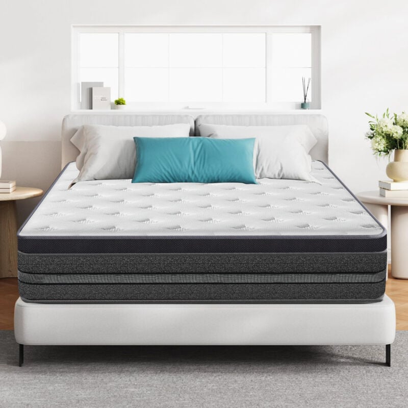 Matelas 140x200 cm - Très Épais 30 cm - matelas orthopédique - Mousse mémoire de forme - Hypoallergénique -7 zones de confort