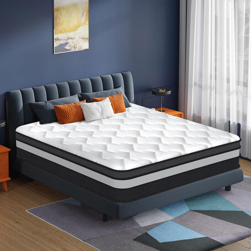 Matelas 140x200 cm - Tissu super extensible - Matelas livrés roulés -Coton de fibre aérobie - 8 Zones de Confort - Ép 32cm