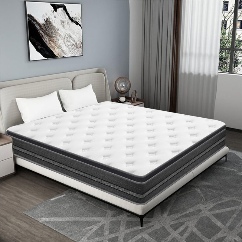 Matelas 140x200 cm - Très Épais 30 cm - Ressorts Ensachés - Soutien Ferme -Haute Densité - Thermorégulateur - Soutien Parfait