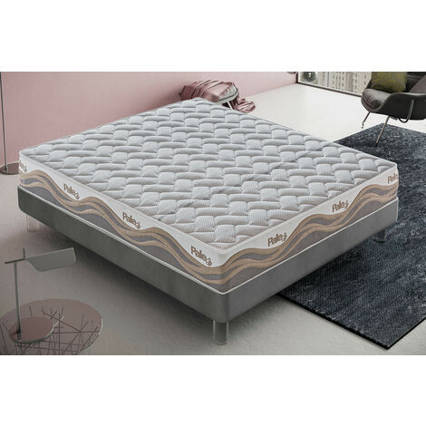 Matelas 140x200 "Pale" en mousse à mémoire de forme et micro-ressorts en tissu thermosensible à 9 zones