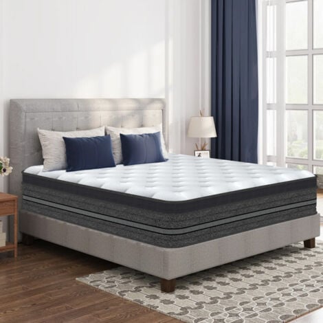 YIDATONG 140x200 cm,Épaisseur 30 cm.Ressorts ensachés,Luxe Matelas Mémoire de Forme pour Adulte Enfant,hybride,7 Zones de Confort Mousse Mémoire Adaptative