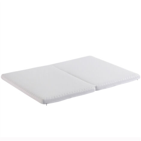Matelas 140x200cm piable, tissu nid d'abeille, certifié Oeko-Tex, dureté H3, housse blanche + éponge 23D blanc