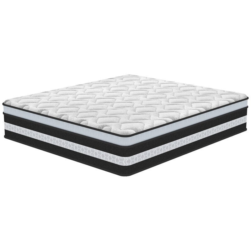 Matelas 160x200 cm - Ép 26cm - Matelas à Ressorts ensachés et à mémoire de Forme, fermeté Moyenne et durabilité, Soutien au Confort