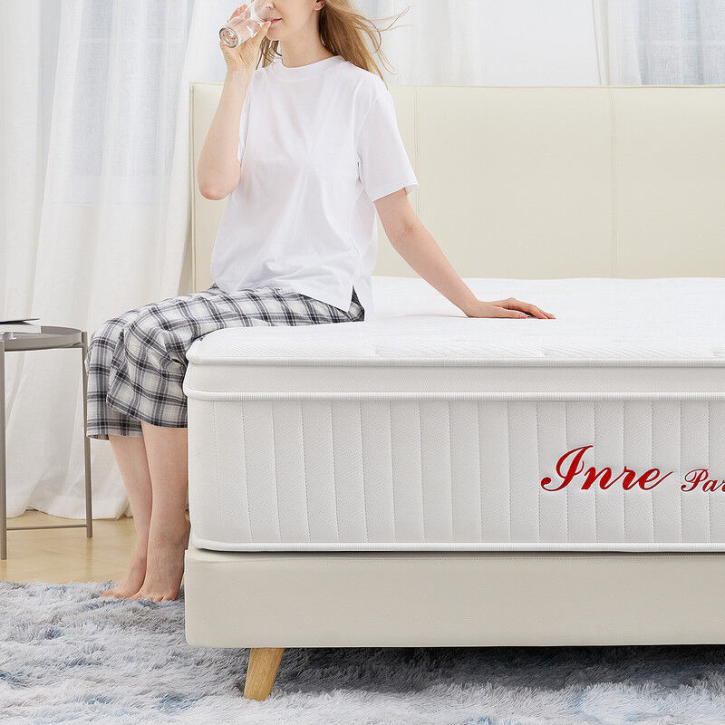 Inre - Matelas 160x200 cm Très épais 30 cm Mousse mémoire de forme, Réversible Soutien Parfait, Hypoallergénique