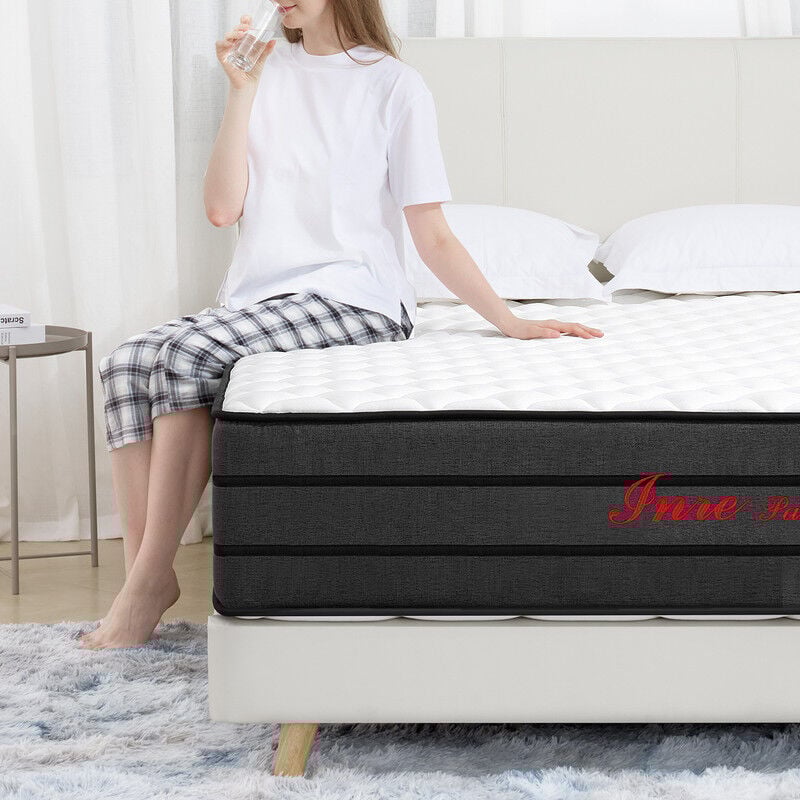 Matelas 160x200 cm INRE Très épais 25 cm Mousse mémoire de forme, Réversible Soutien Parfait, Hypoallergénique