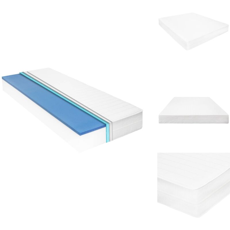 Vidaxl - Matelas 160x200 cm Mousse à mémoire de forme Visco 18 cm - Matelas Confortable - Matelas à Mémoire De Forme - Matelas Blanc - Literie