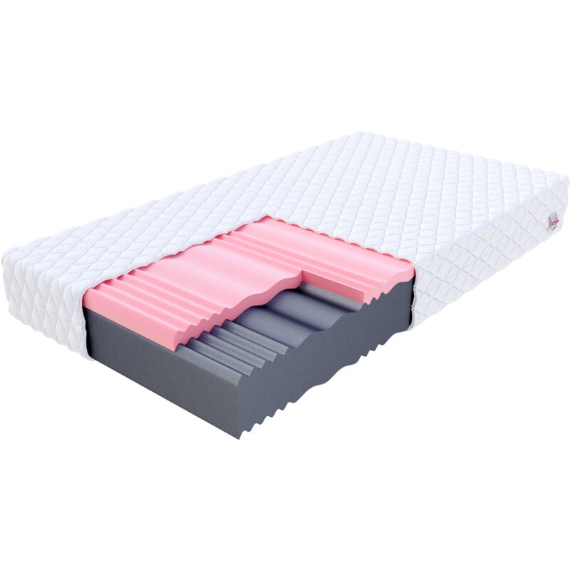 FDM - Matelas polo max 160x200 mousse mémoire de forme et mousse hr spécialement profilée épaisseur 14 cm