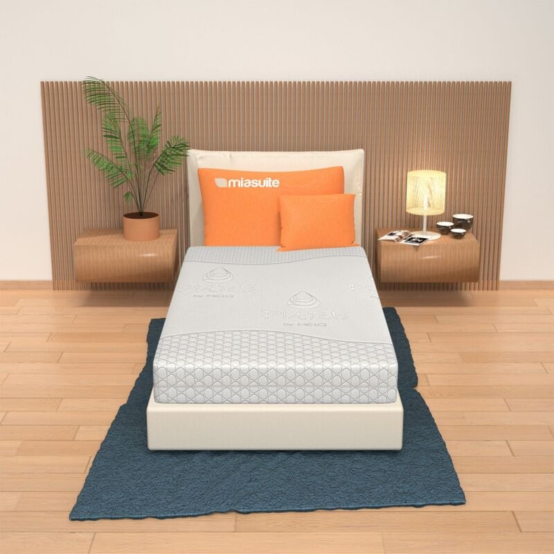 Matelas 80x190 Mousse à Mémoire de Forme, Hauteur 21 cm - Déhoussable, 4 Couches Bora