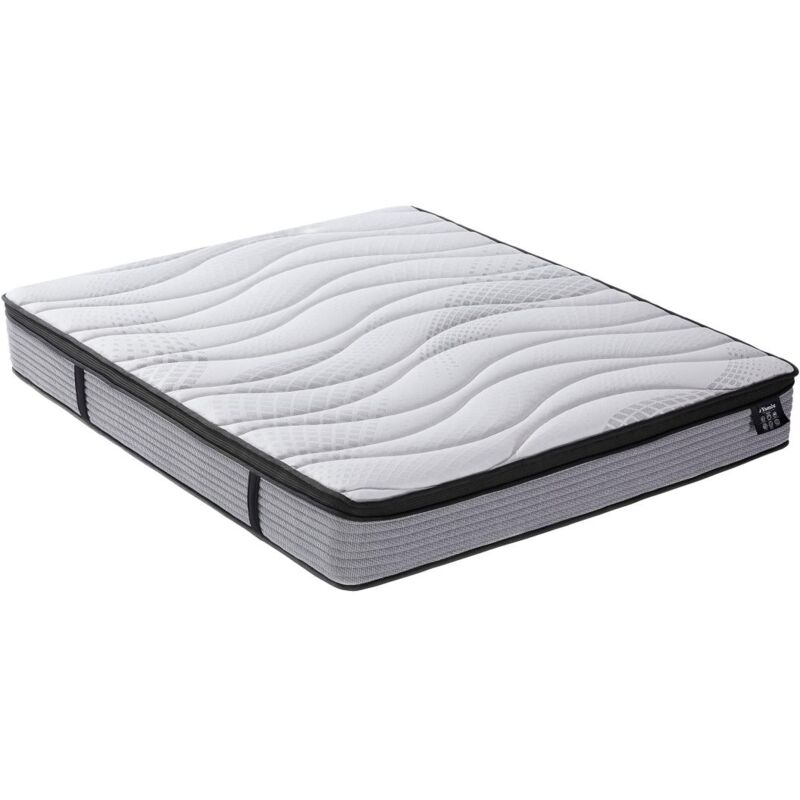 Vente-unique - Matelas 180 x 200 cm ressorts ensachés et surmatelas intégré ép.25cm - anyla de ysmée