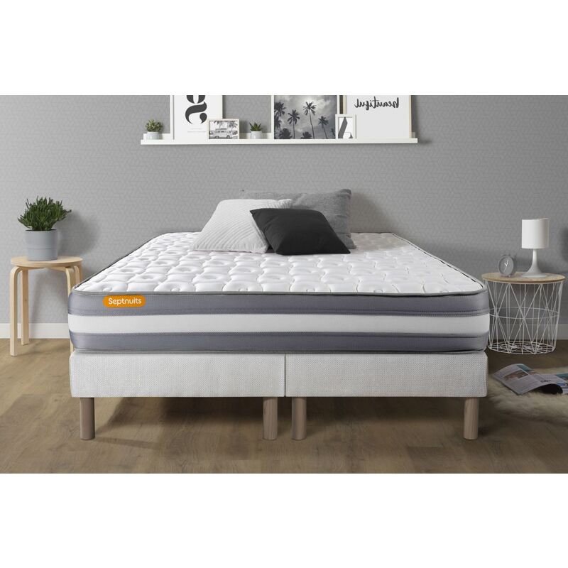 Matelas 180x200 + double sommiers 90x200 Memo Plus Mémoire de forme 3 zones