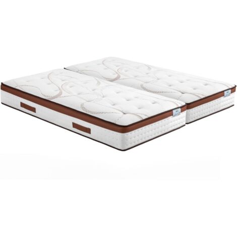 Matelas 2x80x200 Recif - Ressorts - Hauteur 30 cm - Soutien ferme et progressif
