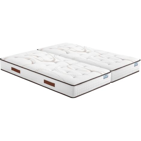 Matelas 2x90x200 Repere - Ressorts ensachés - Hauteur 26 cm - Soutien ferme