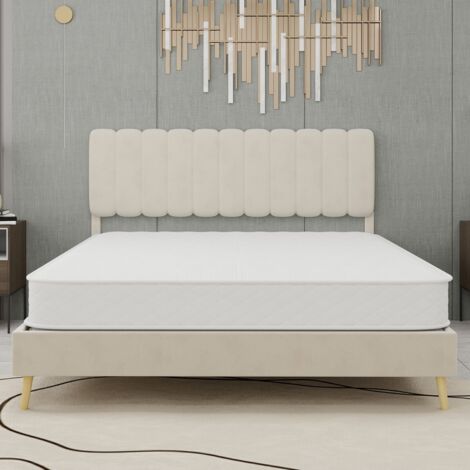 Matelas 3D respirant 140x200 cm - Double soutien dos, ferme et doux, silencieux, anti-interférences - Ép.23 cm blanc - Emballage individuel