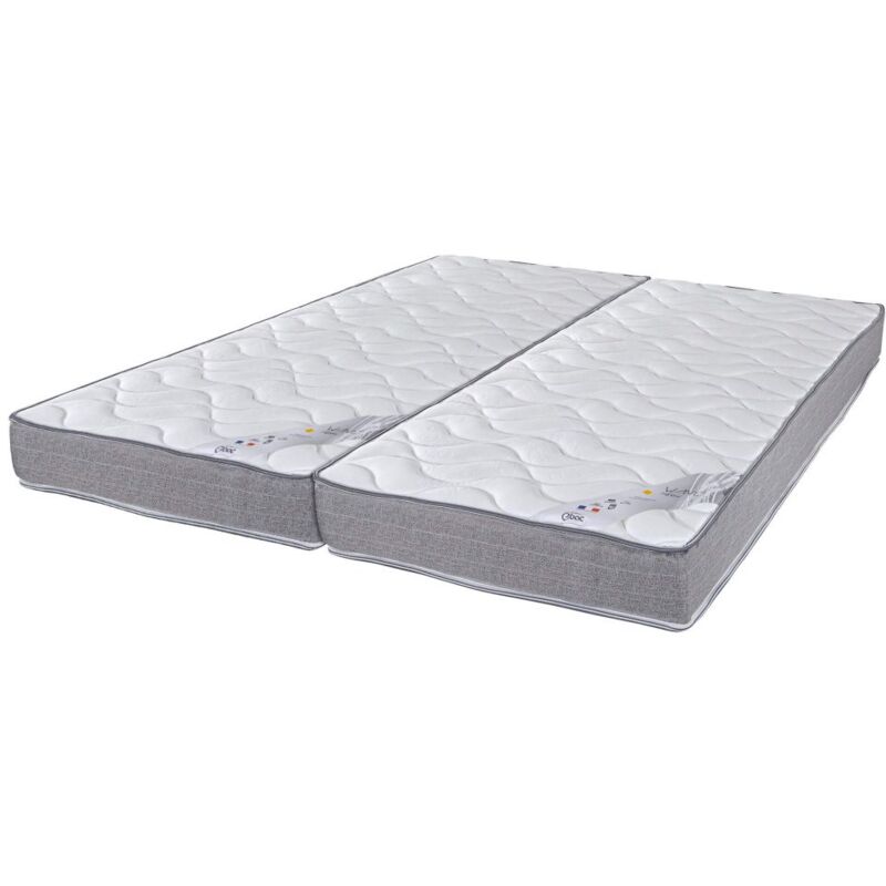 Matelas 2x70x190 Wave - Mousse - Hauteur 19 cm - 3 zones - Soutien ferme