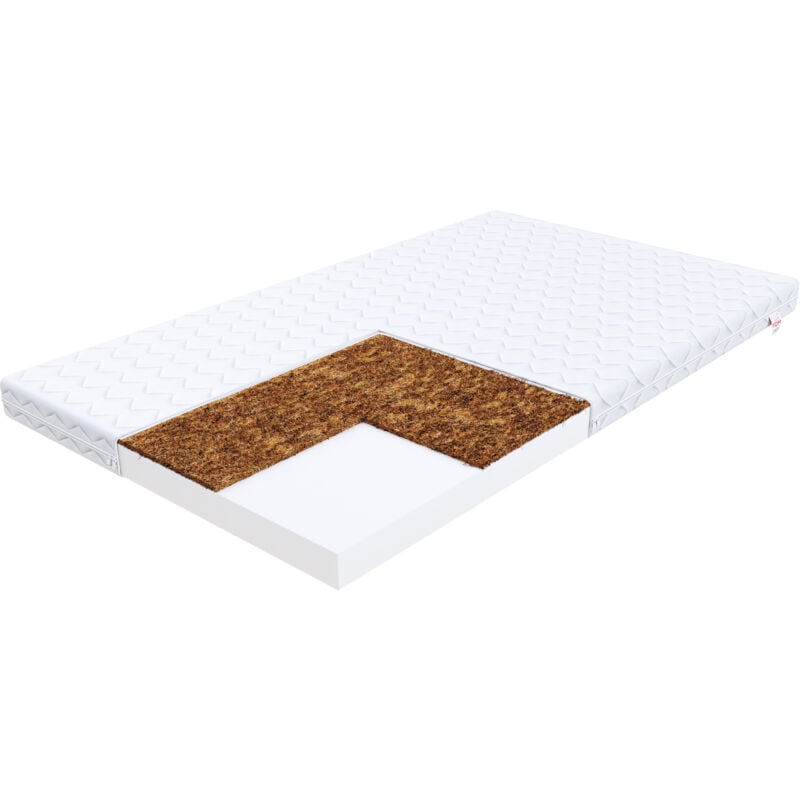 Matelas 70x160 coco pour votre bébé - 8 cm d'épaisseur - mousse polyuréthane et fibre de coco