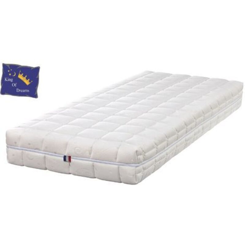 Matelas 120x200 avec contact Latex 80 Kg/m3 dehoussable - 21 cm - Ferme + Protège Matelas offert Natural Latex
