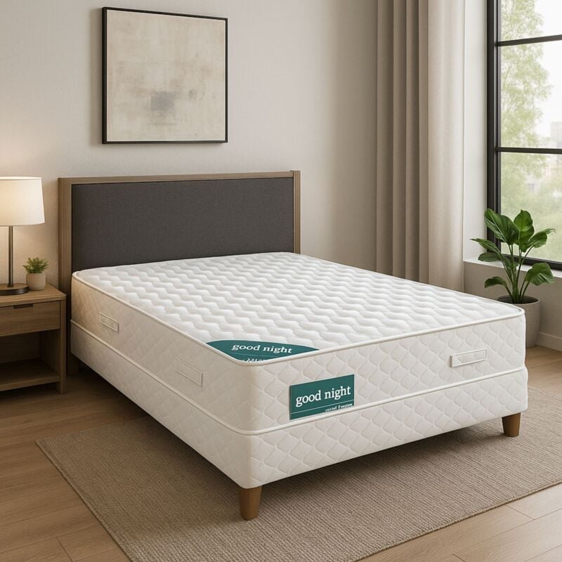Matelas 120x190 Mousse Haute Résilience Densité 35 Kg/m3 - Hauteur 21 Cm - Soutien Ferme + Protège Matelas offert Goodnight 120 190