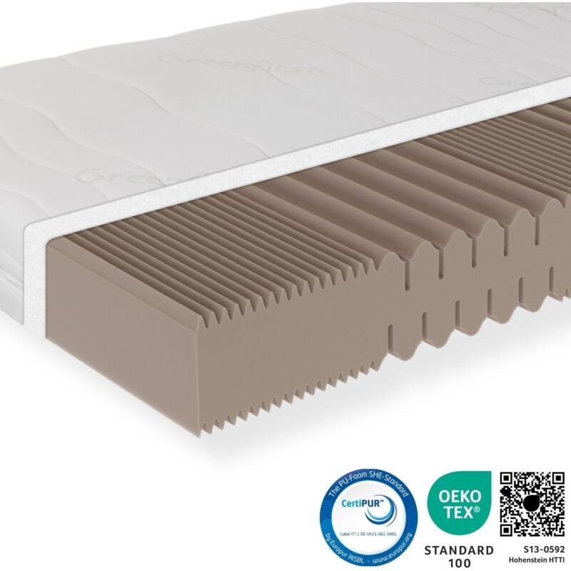 Matelas à couches froides 90x200- H5 -18 cm matelas 90x200- avec housse Active Greenfirst