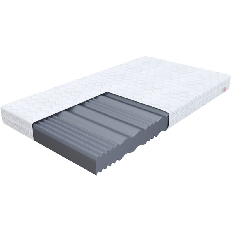 FDM - Matelas 140x200 triest max mousse spécialement profilée - le soutien parfait de la colonne vertébrale