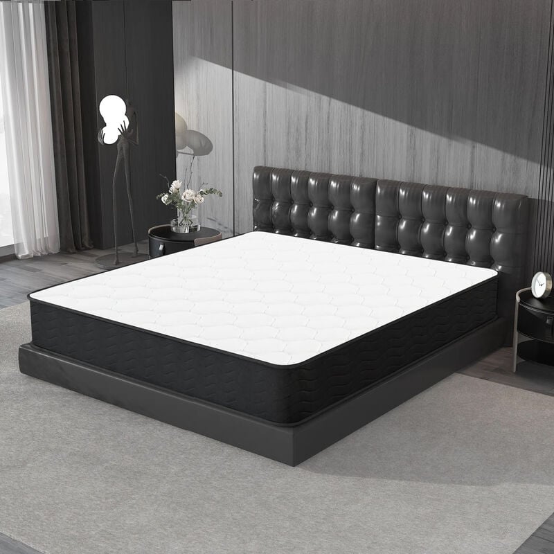 Matelas 160x200 cm à Ressort - Épaisseur 20cm - Matelas à Ressort avec Mousse de Mémoire de Forme - zones de confort adaptative (160x200x20cm)